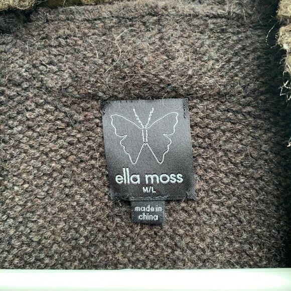 Ella Moss Alpaca Wool Blend Sweater Vest Open Front Brown Women's Size M/L - Picture 2 of 6